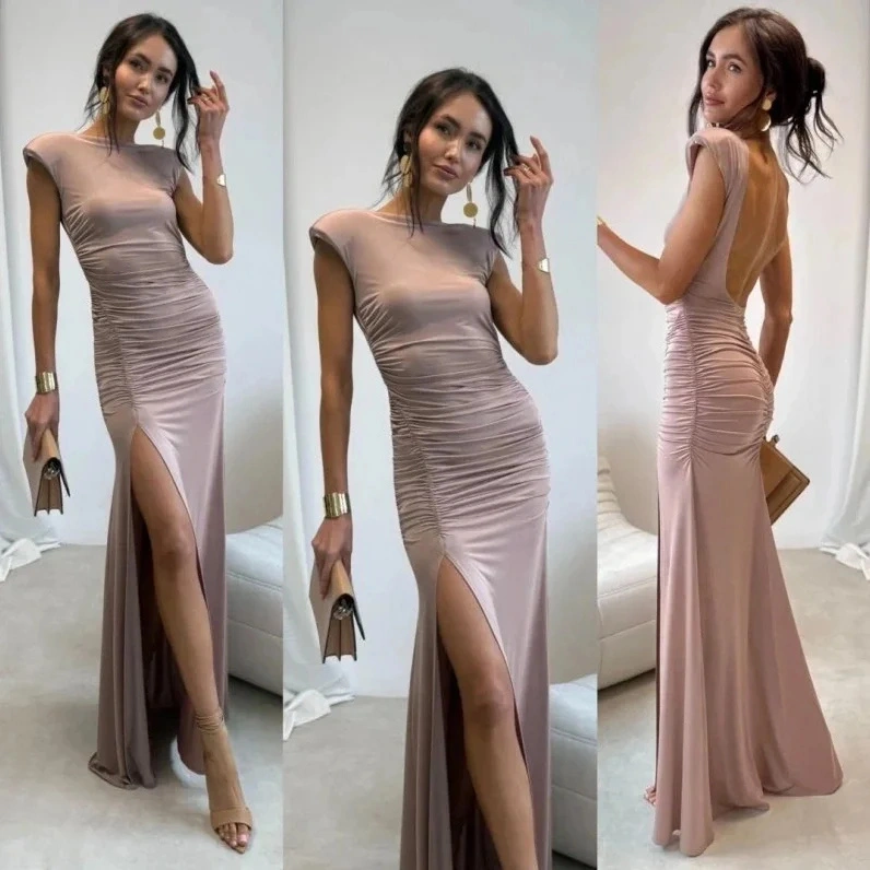 Aurelia - sukienka maxi w kolorze beżowym