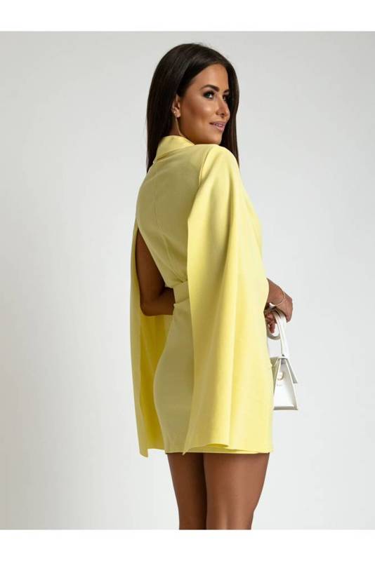 Mini Sukienka  szerokie rękawy Kim- zółty